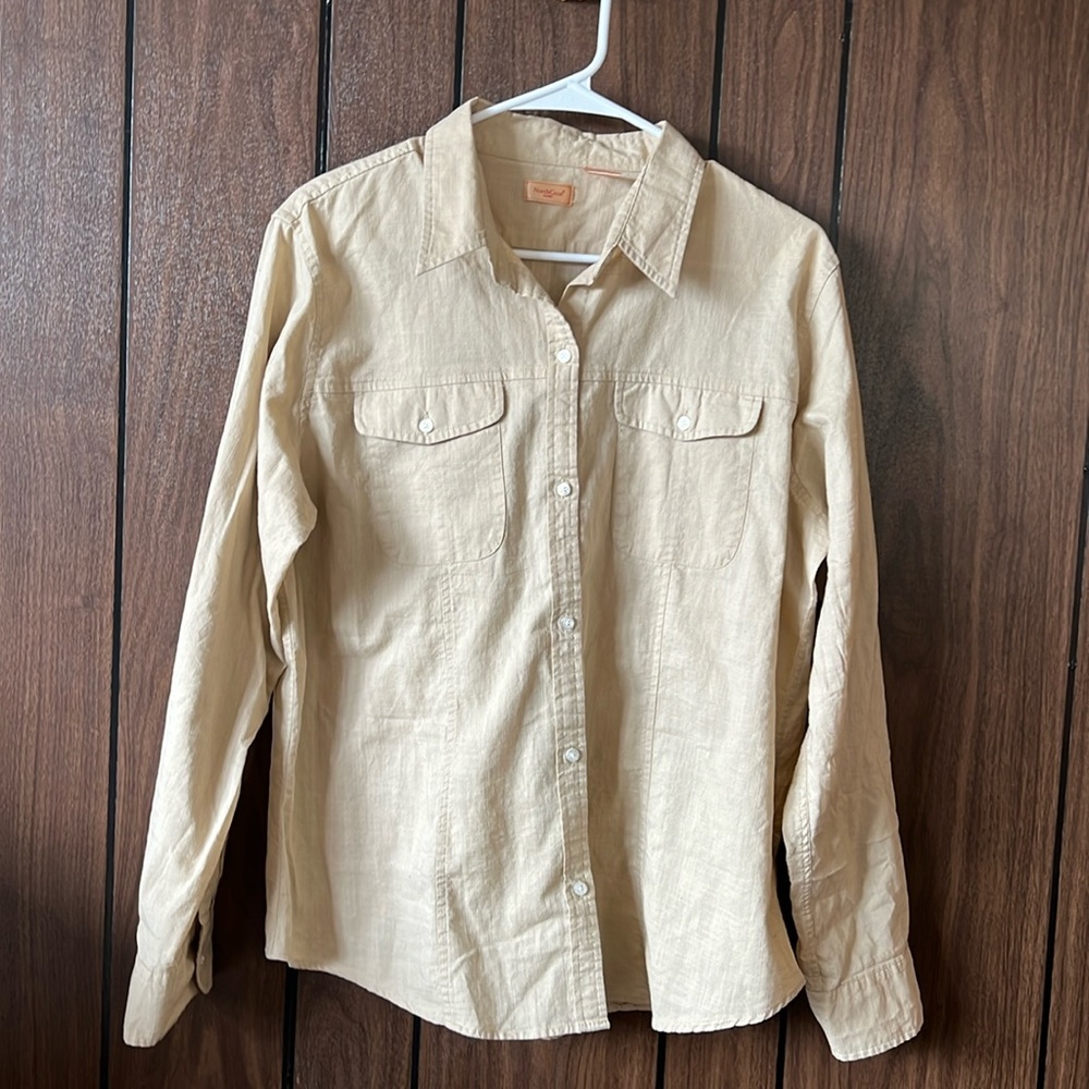 NorthCrest Classic | Cream Button Down Women’s Size XL Lagenlook Layerin…